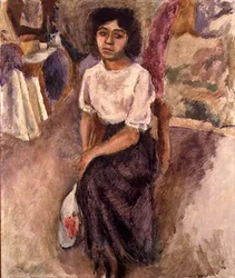 Siedząca kobieta, ok. 1915 (olej na płótnie)