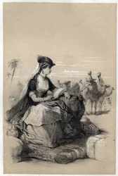 Portret Lady Mary (Marie) Wortley Montagu (Wortley-Montagu) (26 maja 1689 - 21 sierpnia 1762), brytyjskiej pisarki.