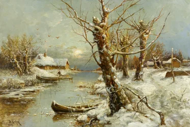 Zimowy krajobraz rzeki, 1897