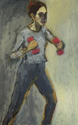 Autoportret, 2015, (akryl i olej na płótnie)