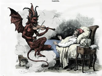 Sen kompozytora Giuseppe Tartiniego (1692-1770): w „Sonacie des trilles du Diable” (Sonacie na skrzypce g-moll) kompozytor marzy, by zawrzeć pakt z diabłem za cenę duszy, powierza on ze swoimi skrzypcami i diabeł gra