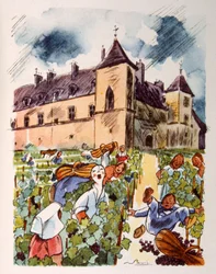 winnica francuska. 1944. Ilustracja autorstwa Juliena Pavila
