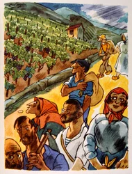 winnica francuska. 1944. Ilustracja autorstwa Juliena Pavila