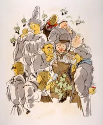 Humorous Wine Illustration 1946.Illustration autorstwa Julien Pavil