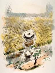 Humorous Wine Illustration 1946.Illustration autorstwa Julien Pavil