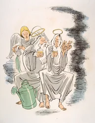 Humorous Wine Illustration 1946.Illustration autorstwa Julien Pavil