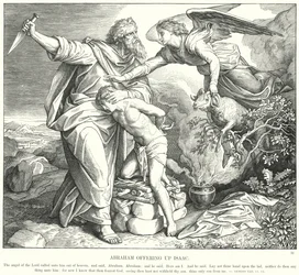 Abraham ofiarowujący Izaaka (rycina)