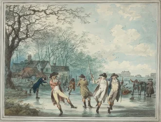 Łyżwiarze na Serpentine w Hyde Parku. 1786