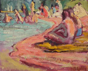 Kąpiących się na plaży