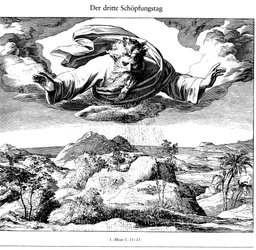 Trzeci dzień stworzenia z Die Bibel in Bildern, 1852-1860