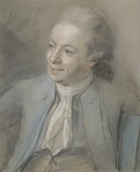 Portret Dirka Versteegha, w połowie długości, po lewej