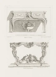 Table de Cabinet., VI płyta (Studium na stół), pl. 47 w Oeuvre