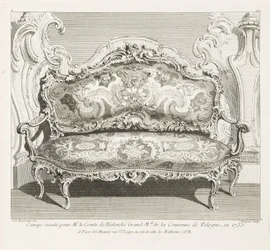 Sofa wykonana dla pana hrabiego de Bielinskiego Wielkiego M.al Korony Polski, w 1735 r.; Kanapa wykonana dla hrabiego Bielińskiego w 1735 r., IV płyta