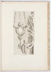 Lampa kościelna, płyta 83, z Oeuvres de Juste-Aurèle Meissonnier (dzieła Juste-Aurèle Meissonnier)