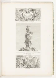 Ornamenty Książki wymyślone i narysowane przez J.A. Meissonniera Architekta, Rysownika Sypialni i Gabinetu DU ROI, pl. 20 w Dziełach Juste-Aurèle Meissonnier