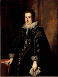 Portret Claude de Medicis (Claudia de Medici) (1604-1648) Żona księcia Urbin Federico della Rovere, a następnie arcyksięcia Austrii Leopolda V Tyrol Obraz Justusa Sustermansa (1597-1681) XVII-wieczna Florencja, Pałac Pitti