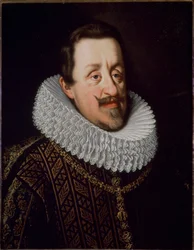 Portret cesarza Ferdynanda II Świętego Cesarstwa (1579-1637), niemieckiego cesarza rzymskiego” - Portret Ferdynanda II, cesarza rzymskiego, króla Węgier (1578-1637) (Dom Habsburgów) obraz Justusa Sustermansa (1597-1681) ) Florencja, Pałac Pitti