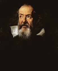Portret Galileo Galilei, włoskiego astronoma (olej na płótnie)