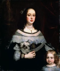 Portret damy i małej dziewczynki, c1660