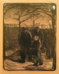 Käthe Kollwitz, przedmieście / 1901
