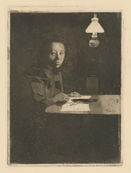 Autoportret przy stole (Wersja ostateczna, 3. stan)