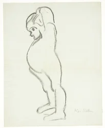 Stojące dziecko ciągnące koszulkę przez głowę