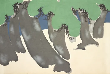 Sonare No Matsu, z Momoyo-gusa (Świat rzeczy) t. III, wyd. 1910 (kolorowy drzeworyt blokowy)