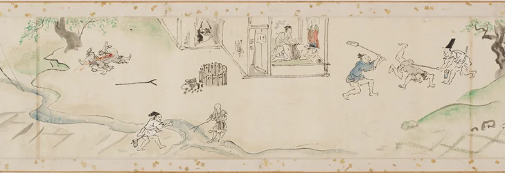 Cuda dokonane przez bodhisattwę Jizo kopię fragmentu zwoju ręcznego, okres Edo, 1627.