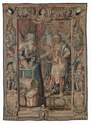 Antoniusz i Kleopatra (Antoniusz zdobywa Pelusium); gobelin, data nieznana (wełna | ołówek)