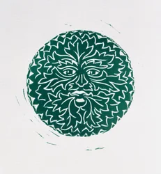 Zielony człowiek, 1998 (linoryt i papier)