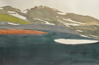 Widok na jezioro w Snowy Mountain