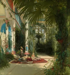 Wnętrze palmiarni na wysepce Pfaueninsel koło Poczdamu, 1834 r.
