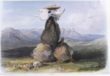 Karl Bodmer Magiczny stos Indian Assinboin