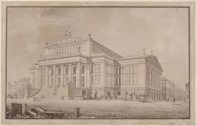 Berlin. Schauspielhaus przy Gendarmenmarkt. Widok perspektywiczny