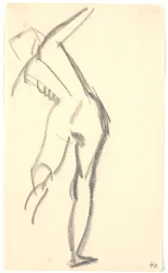 Model stojący, widziany od tyłu