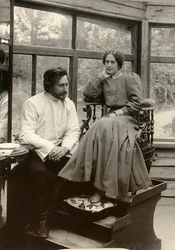 Rosyjski pisarz Leonid Andreyev z żoną, początek XX wieku.