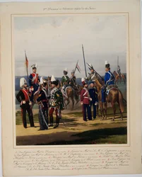 La 2eme Division de la cavalerie legere - 2. Dywizja Kawalerii Gwardii - Piratsky, Karl Karlovich (1813-1889) - 1867 - Kolorowa litografia - 56x45 - Kolekcja prywatna