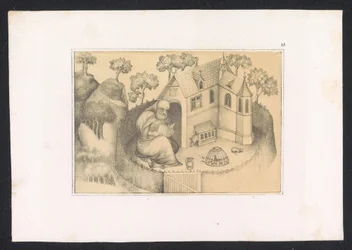 Antoniusz opat śpiący w tuin Projekty i opracowania XV-wiecznego holenderskiego mistrza. Wiek. Na podstawie oryginałów przechowywanych w Bibliotece Królewskiej w Berlinie (tytuł serii)