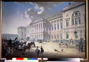 Stary Pałac Michela w Sankt Petersburgu (Stary Pałac Michela w Sankt Petersburgu). Obraz Karla Pietrowicza Beggrova (1799-1875). Gwasz na papierze