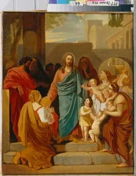 Chrystus błogosławiący dzieci - obraz Karla Pavlovicha Briullova (Briullov) (1799-1852), olej na płótnie