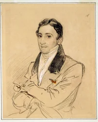 Portret Francesco Domenico Guerrazziego (1804-1873), włoskiego pisarza - Praca Karla Pavlovicha Briullova (Brioullova) (1799-1852)
