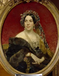 Portret księżniczki Marii Volkonskiej (1805-1863) (Portret księżniczki Marii Volkonskiej) - Obraz Karla Pavlovicha Briullova (Briullov) (1799-1852), olej na płótnie, przed 1840 r. - Sztuka rosyjska