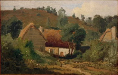 Francuski krajobraz z domami