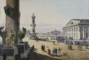 Giełda i Admiralicja w Petersburgu, pierwsza połowa XIX wieku.