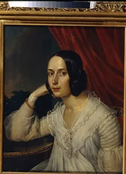 Portrait de Natalia Alekseevna Tuchkova Ogareva (1829-1913) (Portret N. A. Tuchkova Ogareva). Peinture de Karl Reichel (1788-1857), olej na płótnie 1842. Art russe