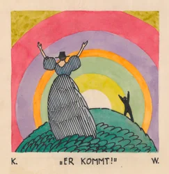 Przychodzi, ok. 1921 (gwasz na papierze)