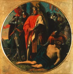Rudolf I Habsburg przy zwłokach Ottokara koło Dürnkrut 1278