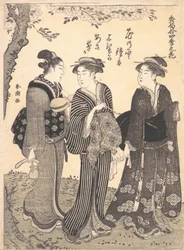 Dwie kobiety w towarzystwie pokojówki, 1780-1795.