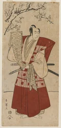 Ichikawa Monnosuke II jako Lord trzymający sztandar