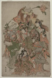 Iwai Hanshiro IV w tańcu siedmiu zmian, c. 1793 lub 1794.